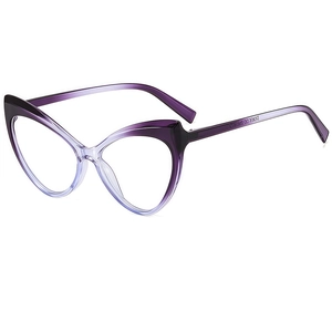 Fashionable gradient purple cat-eye glasses frame for women with a modern oversized design