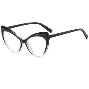 Stylish cat-eye glasses frame with black and transparent gradient design for women