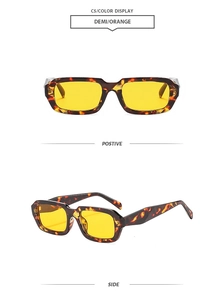 Vues détaillées de lunettes de soleil vintage en écailles avec verres orange de face et de profil