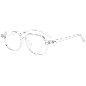 Classic clear double bridge pilot sunglasses with retro rice nail accents and oversized frames