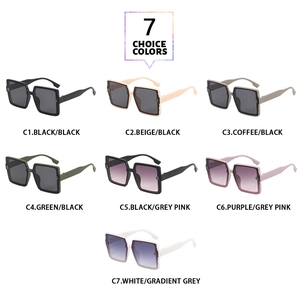 Collection of oversized square sunglasses featuring 7 color variants and metallic G logo detail