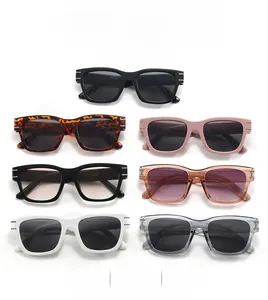 Collection of oversized square sunglasses in seven assorted colors and finishes