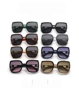 Eight colors of polygon sunglasses with stylish gold metal accents on high-quality frames