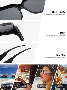 Details von verstärkten Scharnieren, Nasenpads und Bügeln dieser modischen Sonnenbrille
