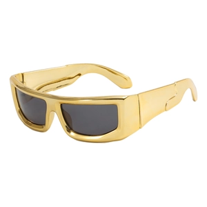 Futuristic Y2K Sunglasses PC Frame UV400 Protection Party Streetwear Cyberpunk For Men Women Oversized Wrap Shades