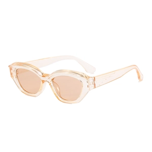 Lunettes de soleil œil de chat à monture géométrique orange translucide et protection UV