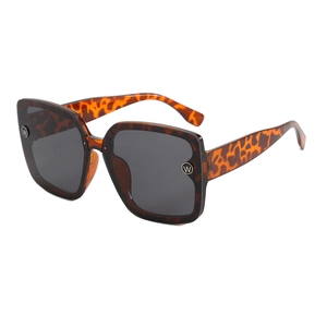 Vintage oversized square sunglasses with tortoise frame and dark lenses for UV protection