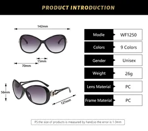 Dimensions détaillées et spécifications des matériaux lunettes de soleil
