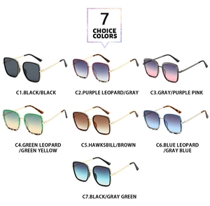 Aperçu de sept déclinaisons de couleurs pour lunettes de soleil carrées vintage en métal
