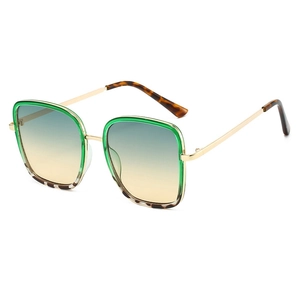 Lunettes De Soleil Carrées Surdimensionnées Monture En Plastique PC Métal Protection UV400 Mode Rétro Verres Dégradés