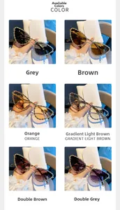 Détail de six couleurs de lunettes œil de chat avec monture strass et verres variés