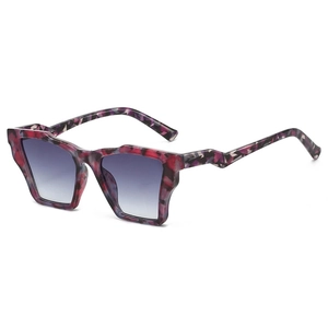 Lunettes De Soleil Polygonales Géométriques Surdimensionnées UV400 Verres PC Branches Éclair Mode Extérieur Femmes Hommes