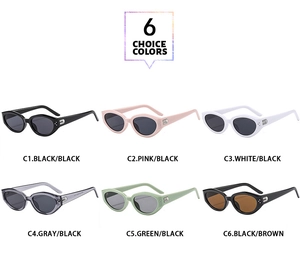 Mehrere Farbvarianten der Retro-Oval-Sonnenbrille mit hochwertigen PC-Rahmen