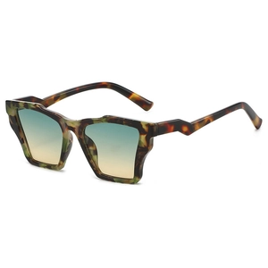 Lunettes de soleil géométriques oversize écailles avec verres dégradés bleu et jaune