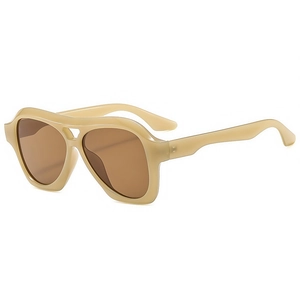 Occhiali Da Sole Aviator Retro Doppio Ponte Protezione UV Montatura PC Grande Quadrata Alla Moda Unisex