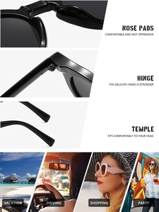 Detail view of round frame sunglasses showing integrated nose pads and metal hinges