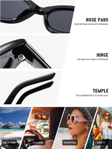 Detailed views of vintage oval sunglasses with reinforced hinges and nose pads