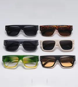 Group of six stylish square oversized sunglasses with stud details in various trendy colors