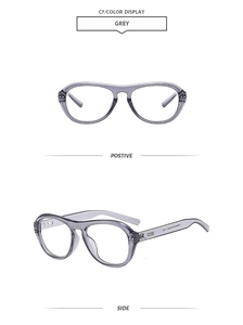 Détail de la monture aviateur rétro gris transparent avec code couleur C7 en vue