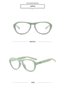 Lunettes de soleil aviateur vertes à petit cadre avec vues de face et de profil chic