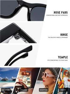 Detailing ergonomic nose pads, durable hinges and temples for retro oval sunglasses