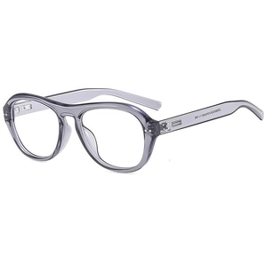 Lunettes de soleil aviateur à petite monture gris transparent avec vue latérale à 45 degrés