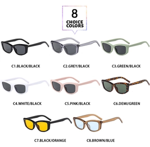 Minimalist square sunglasses in 8 different color options for various fashion styles