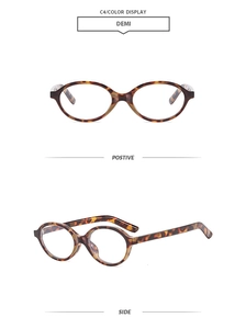 Front and side view of retro oval tortoiseshell glasses frames in demi finish