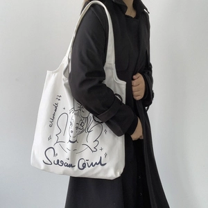Borsa Tote In Tela Grande Capacità Illustrazione Ragazza Cartone Animato Stile Harajuku Studente Giapponese Borsa A Spalla