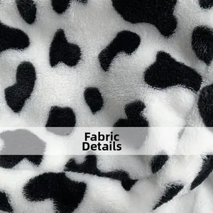 Close-up of soft leopard print plush fabric details showing texture and pattern