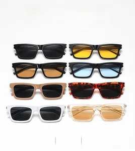 Detailed grid showing eight assorted color variations of square frame sunglasses