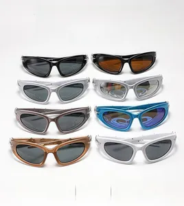 Détails de la collection de lunettes de soleil cat-eye futuristes en plusieurs couleurs