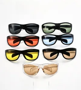 Collection of oversized fashion sunglasses with colorful lenses for sports and travel