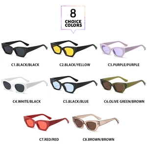 Présentation de lunettes de soleil œil-de-chat polygonales en huit coloris tendance