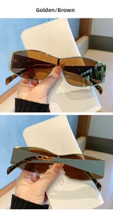 Detail of golden metal frame sunglasses with brown lenses and tortoiseshell temples