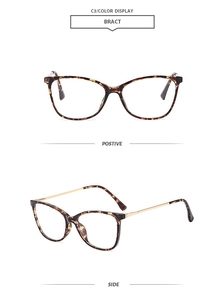 Classic retro cat-eye glasses frame in tortoiseshell finish with slim gold metal temples