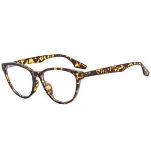 Fashionable leopard print cat eye anti-blue light glasses frame with tortoiseshell finish