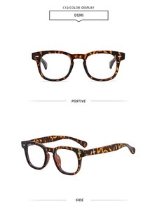 Detail view of square tortoiseshell sunglasses featuring retro amber pattern and silver rivets