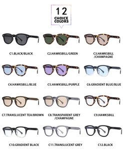 Plusieurs options de couleurs pour lunettes de soleil polygonales avec protection UV