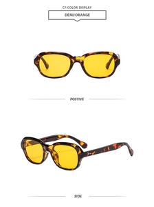 Detail view of demi frame sunglasses with orange lenses in positive and side angles