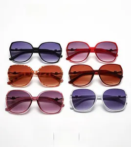 Detailed grid showing square oversized sunglasses in multiple colors with gradient lenses