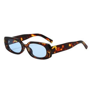 Retro square tortoiseshell sunglasses with light blue lenses shown at 45-degree angle