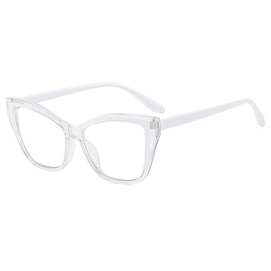 Fashionable transparent cat-eye glasses frame with a minimalist oversized retro design