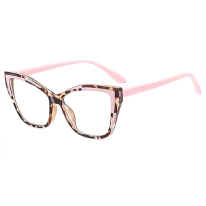 Fashion cat-eye glasses frame with vintage tortoiseshell and pink contrast design