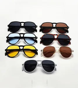 Collection of retro aviator sunglasses in multiple colors for stylish outdoor sun protection