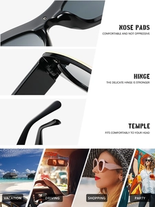 Detail of cateye sunglasses showing integrated nose pads and reinforced metal hinges