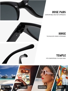 Close-up of cat-eye sunglasses featuring reinforced hinges and comfortable nose pads