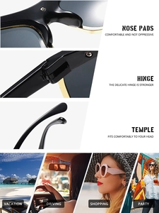 Détails des charnières métalliques renforcées et des plaquettes de lunettes punk