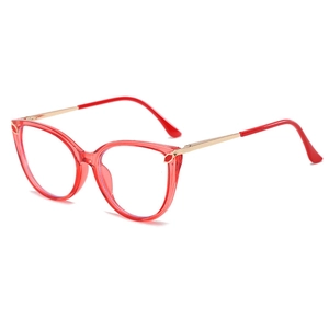 Cat Eye Eyewear Frames PC Metal Anti Blue Light Blocking Retro Fashionable Women Decorative Clear Lens Glasses