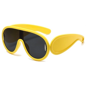 Oversized Shield Sunglasses One Piece Lens PC Frame UV400 Futuristic Cyberpunk Style For Street Photography Outdoor Party Unisex